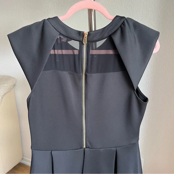 🟣SOLD🟣$375 Ted Baker Black Kipp Mesh Back Mini Dress Size 4 - Picture 9 of 13